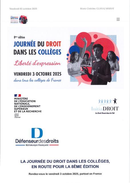 Journée du droit dans les collèges