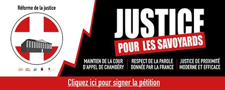 Pétition pour le maintien de la Cour d'Appel de CHAMBERY